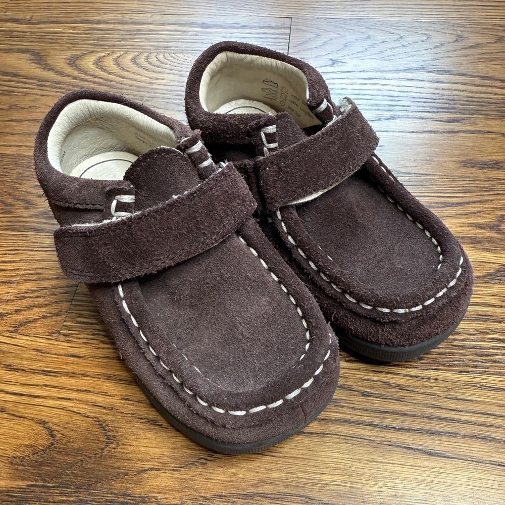 Pediped Flex Toddler Brown Suede Moccasin Style Boots with Velcro Strap 25 (8.5)